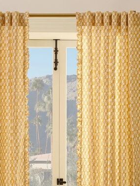 West Elm Thistle Ruffle Curtain set of 2 - 48x96 in